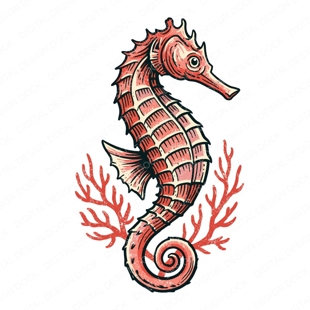 Stylised Seahorse Clipart Set (DDD014539)