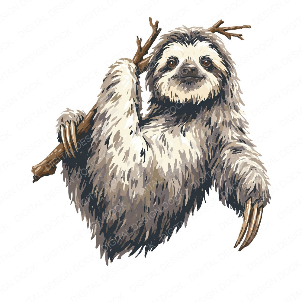 Stylised Sloth Clipart Set (DDD018023)