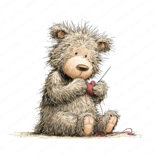 Tatty Bear Sewing Heart Clipart Set (DDD006699)
