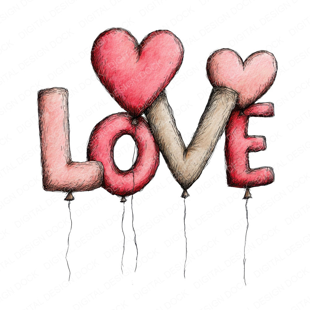 Tatty Love Balloons fussy cut sheet in A4 format showing all 12 designs on one printable page