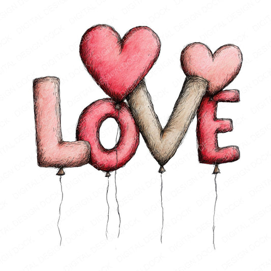 Tatty Love Balloons fussy cut sheet in A4 format showing all 12 designs on one printable page