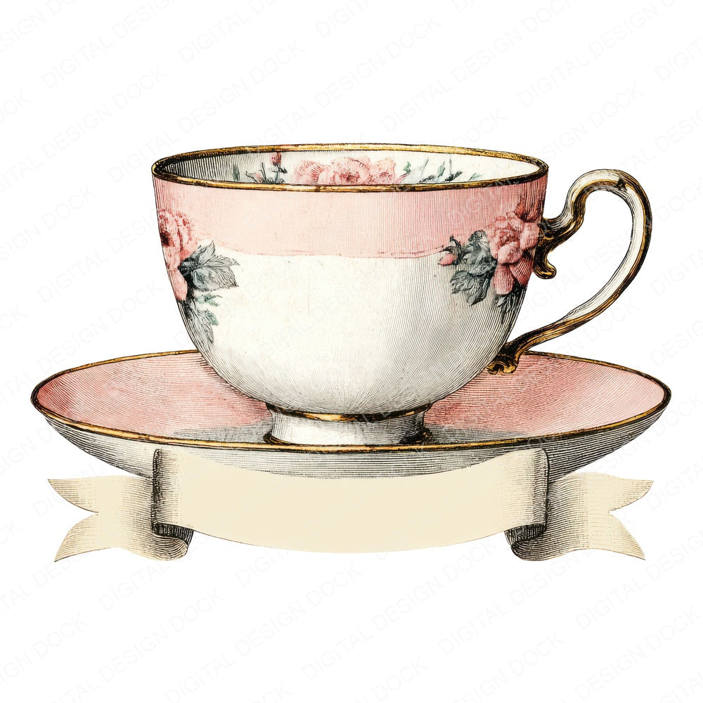 Teacup Banner fussy cut sheet in A4 format showing all 12 designs on one printable page