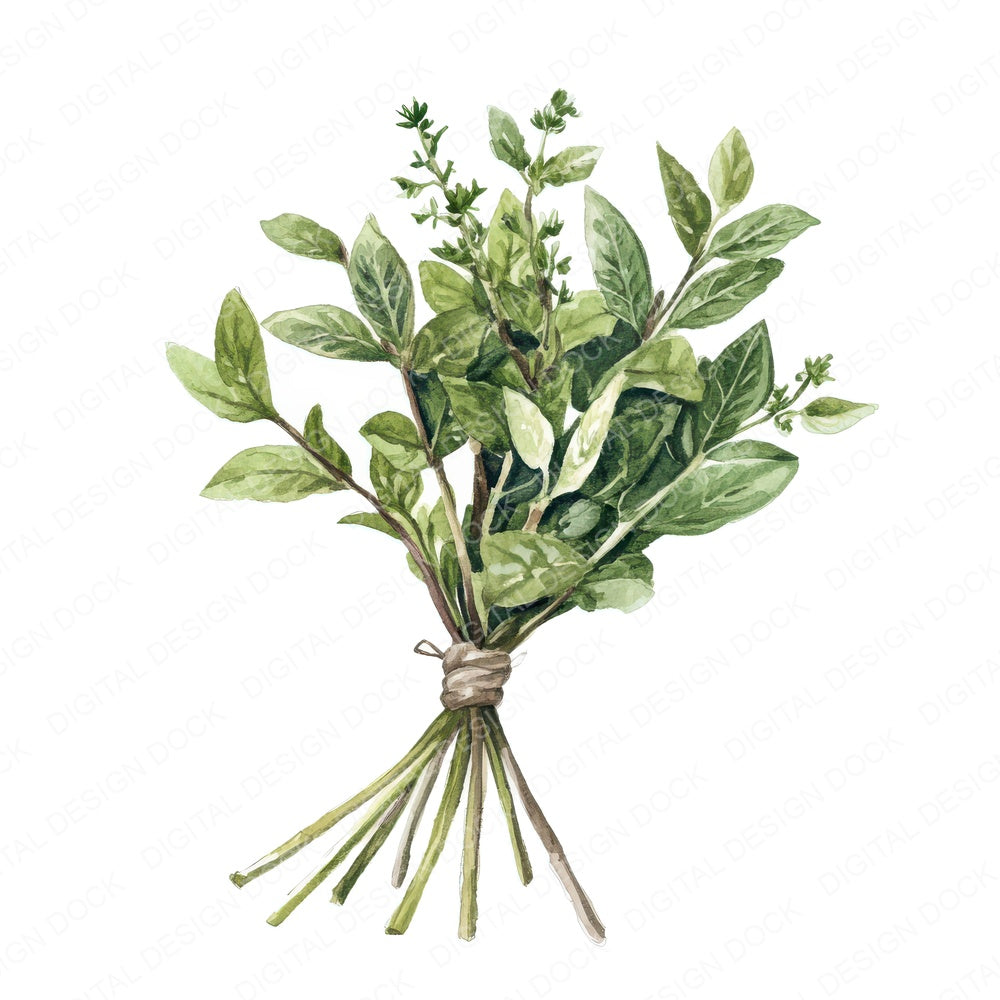 Tied Herb fussy cut sheet in US Letter format showing all 12 designs on one printable page