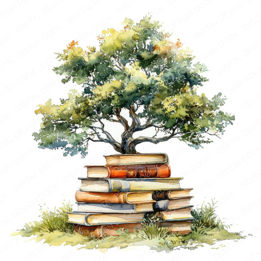 Tree Reading Book fussy cut sheet in A4 format showing all 12 designs on one printable page