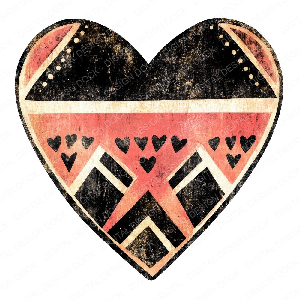 Tribal Love Heart Design Clipart Set (DDD006775)