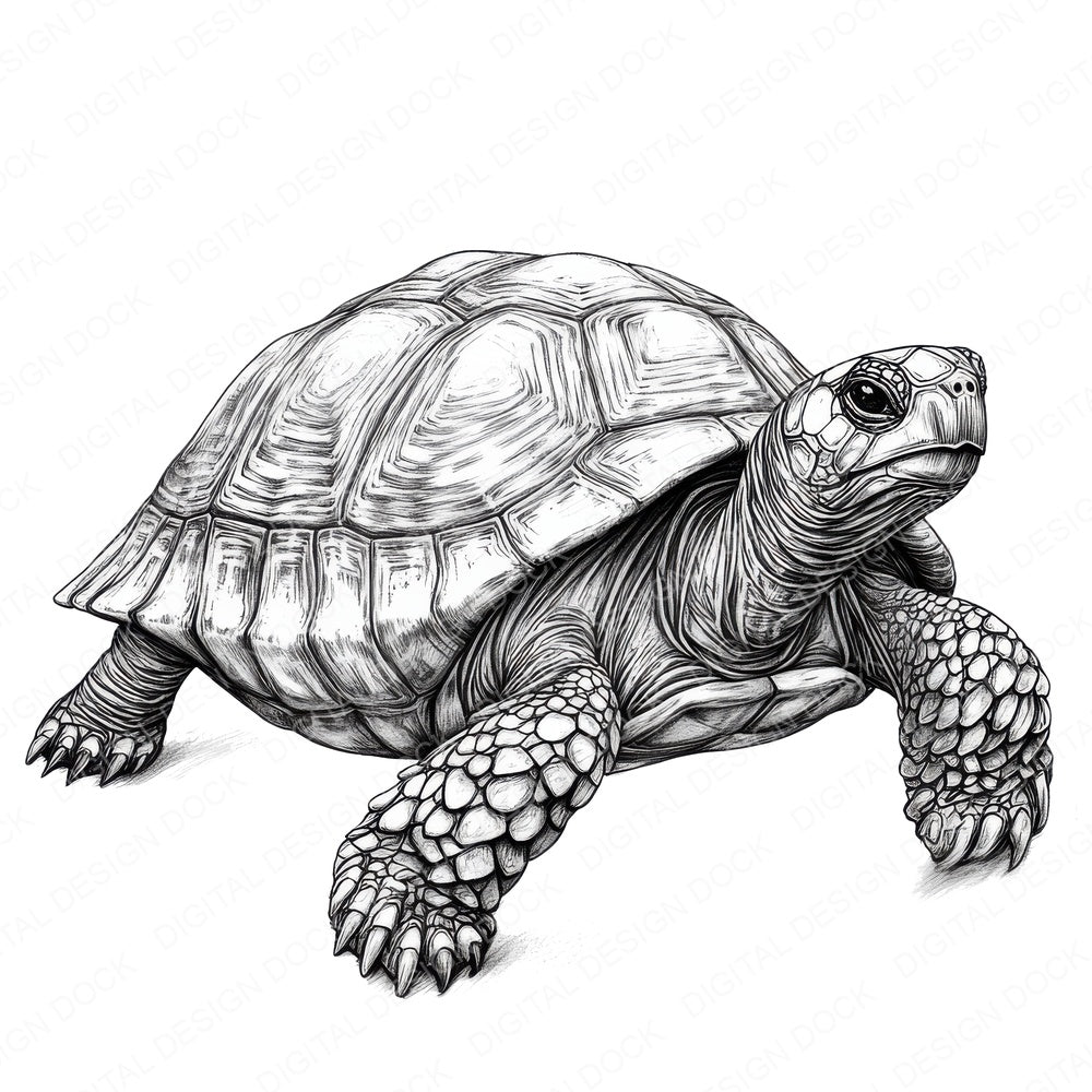 Turtle Drawing fussy cut sheet in A4 format showing all 12 designs on one printable page