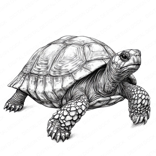 Turtle Drawing fussy cut sheet in A4 format showing all 12 designs on one printable page