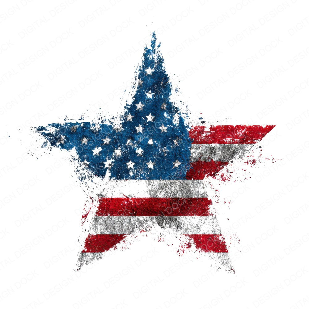 USA Flag Star Grunge fussy cut sheet in A4 format showing all 12 designs on one printable page