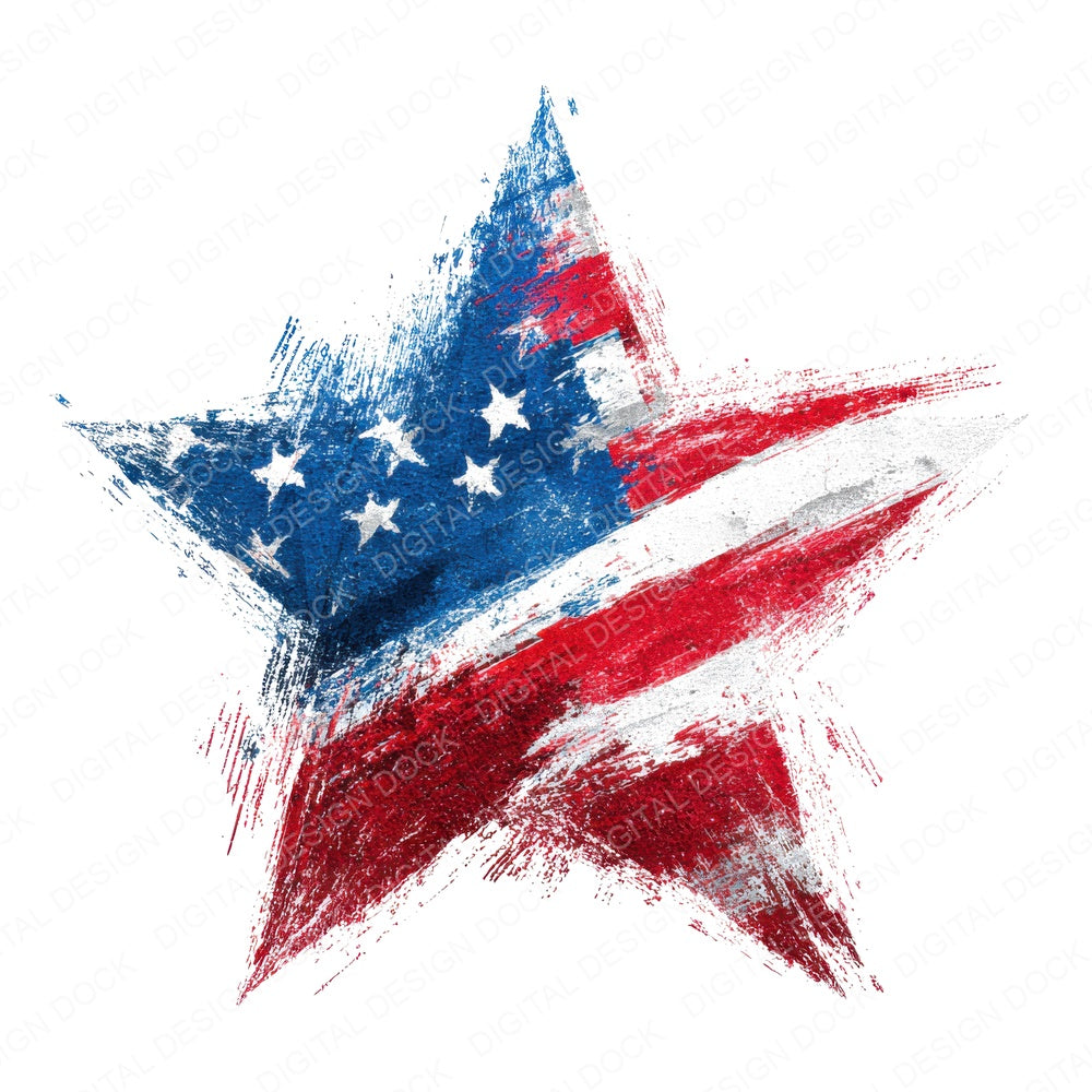 USA Flag Star Grunge fussy cut sheet in US Letter format showing all 12 designs on one printable page