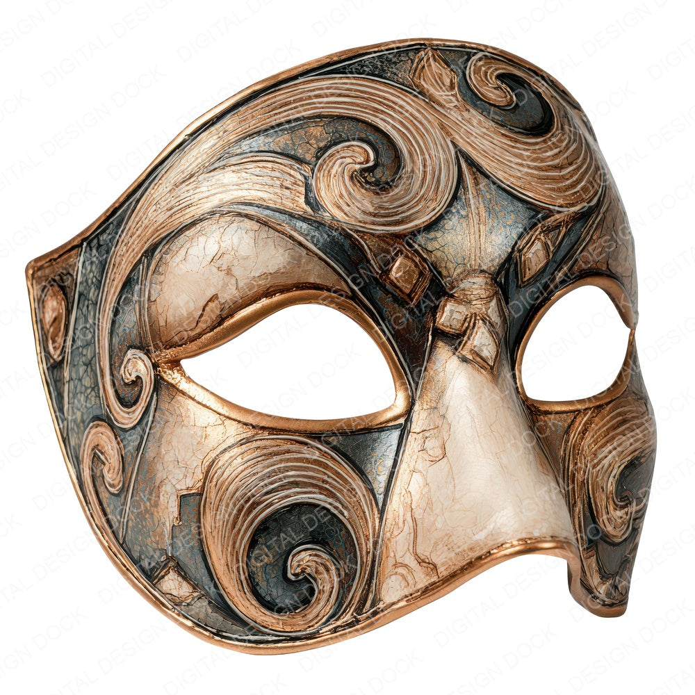 Venetian Masks fussy cut sheet in A4 format showing all 12 designs on one printable page