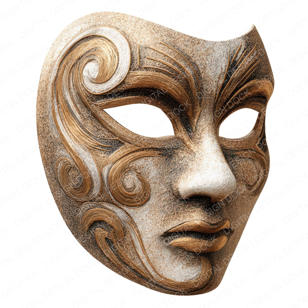Venetian Masks fussy cut sheet in US Letter format showing all 12 designs on one printable page