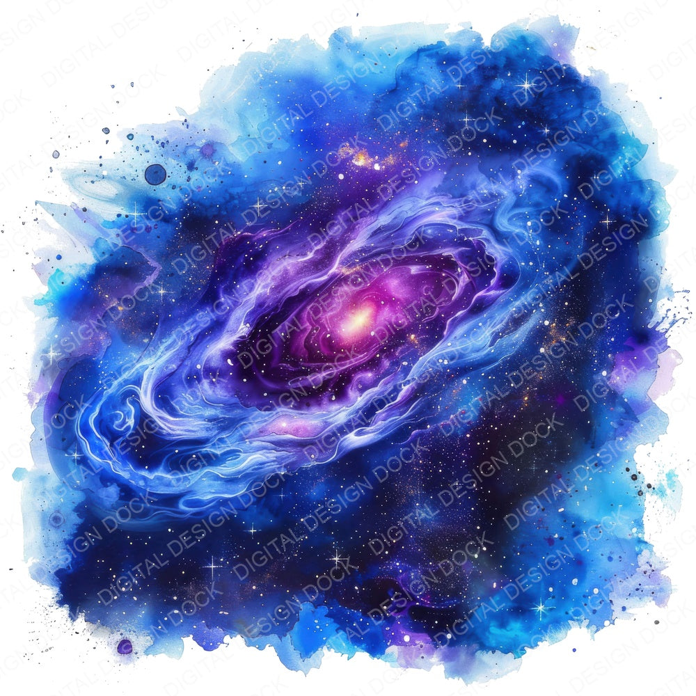 Vibrant Galaxy of Stars fussy cut sheet in A4 format showing all 12 designs on one printable page