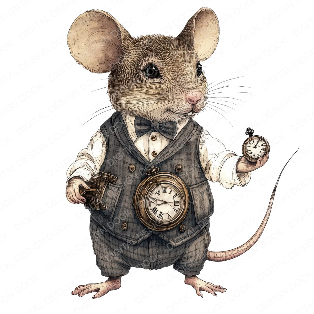 Victorian Dressed Mouse fussy cut sheet in US Letter format showing all 12 designs on one printable page