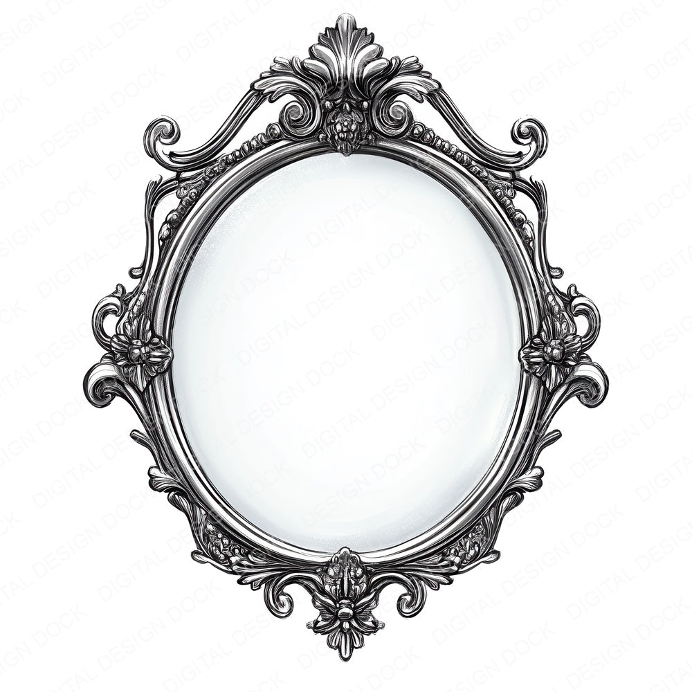 Victorian Mirror fussy cut sheet in A4 format showing all 12 designs on one printable page