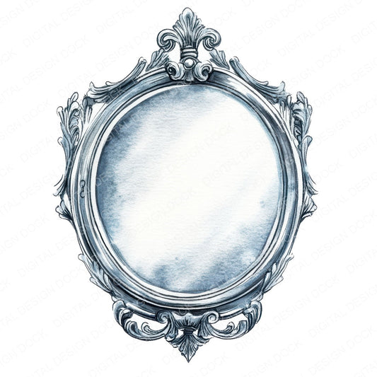 Victorian Mirror fussy cut sheet in US Letter format showing all 12 designs on one printable page