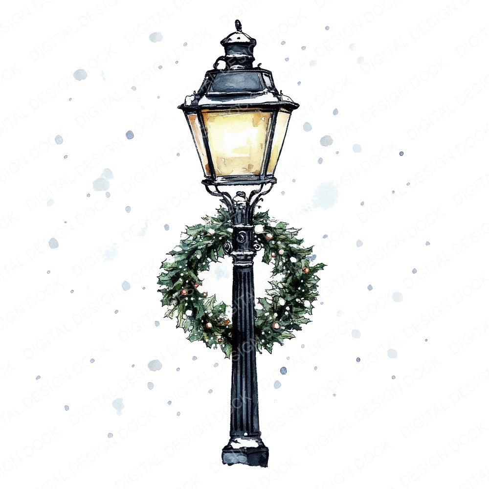 Victorian Streetlamp with Wreath fussy cut sheet in A4 format showing all 12 designs on one printable page