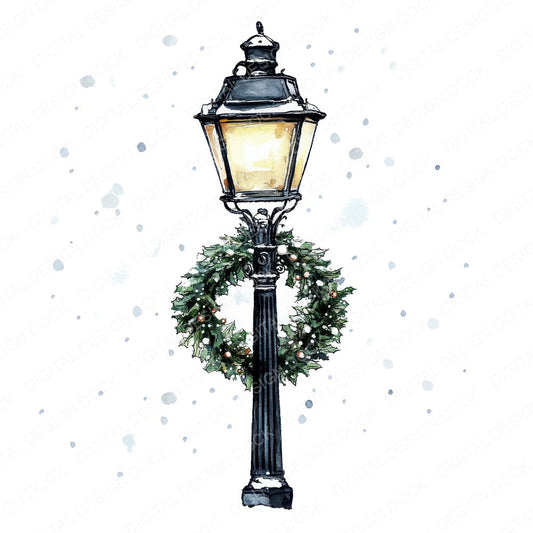 Victorian Streetlamp with Wreath fussy cut sheet in A4 format showing all 12 designs on one printable page
