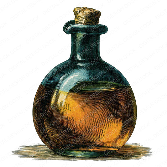 Vintage Apothecary Bottle Clipart Set (DDD014478)