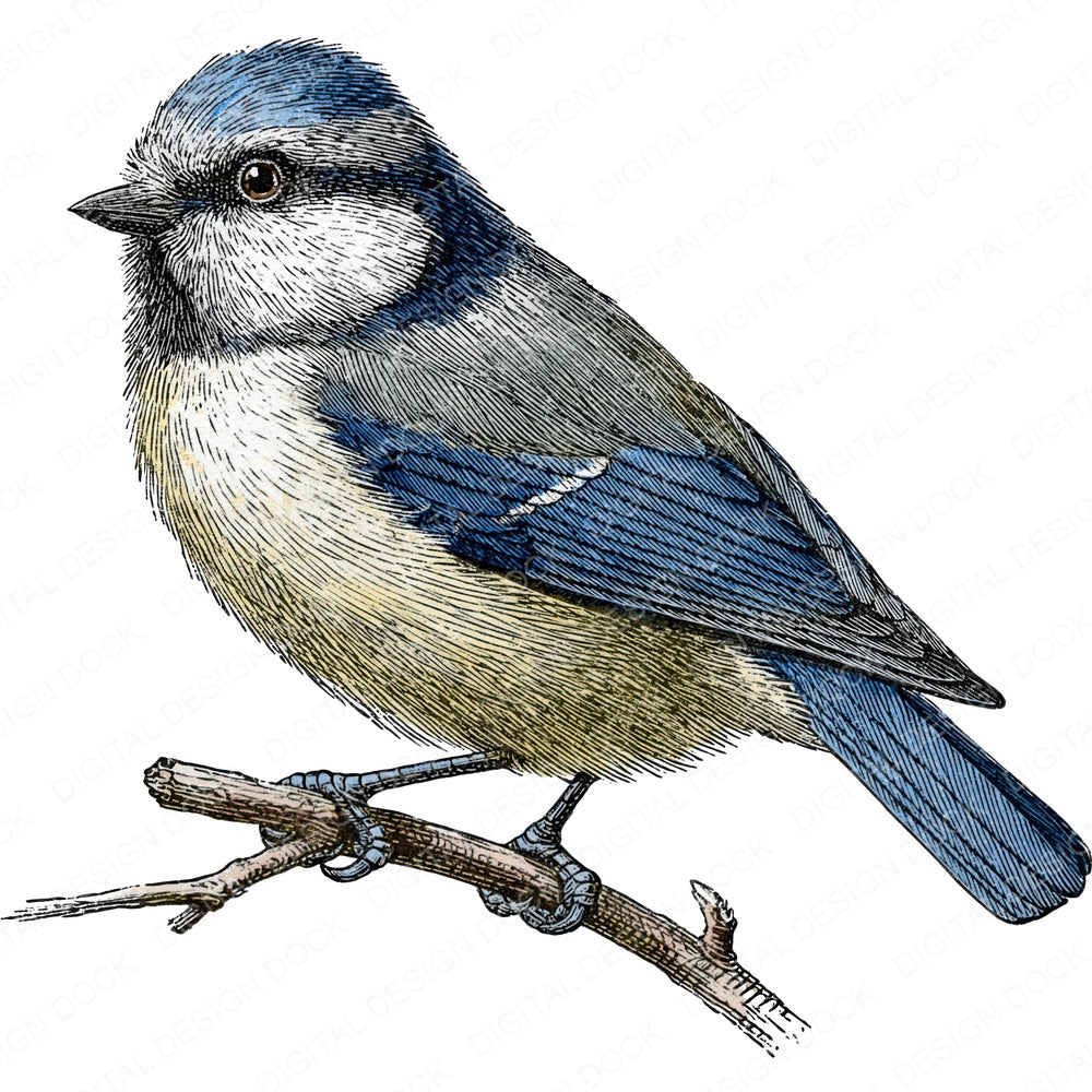 Vintage Botanical Bird Clipart Set (DDD014479)