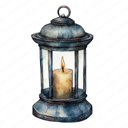 Vintage Candle Lantern Clipart Set (DDD006849)