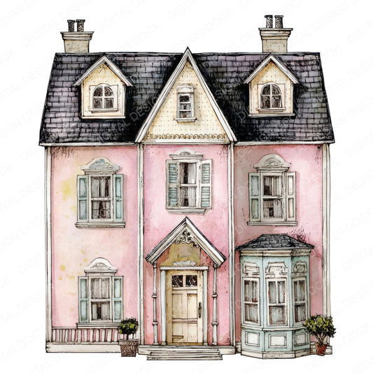 Vintage Dolls House Clipart Set (DDD006855)