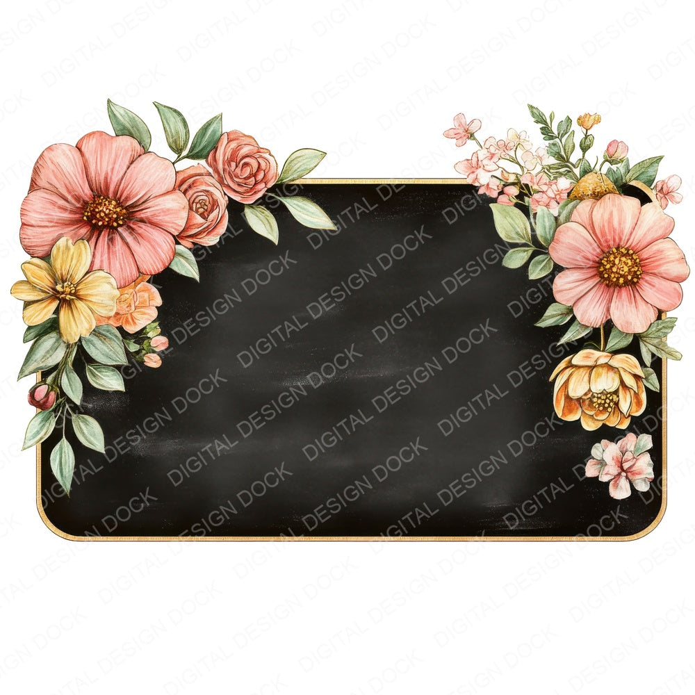 Vintage Floral Chalkboard Set B Fussy Cut Sheets (DDD011233)