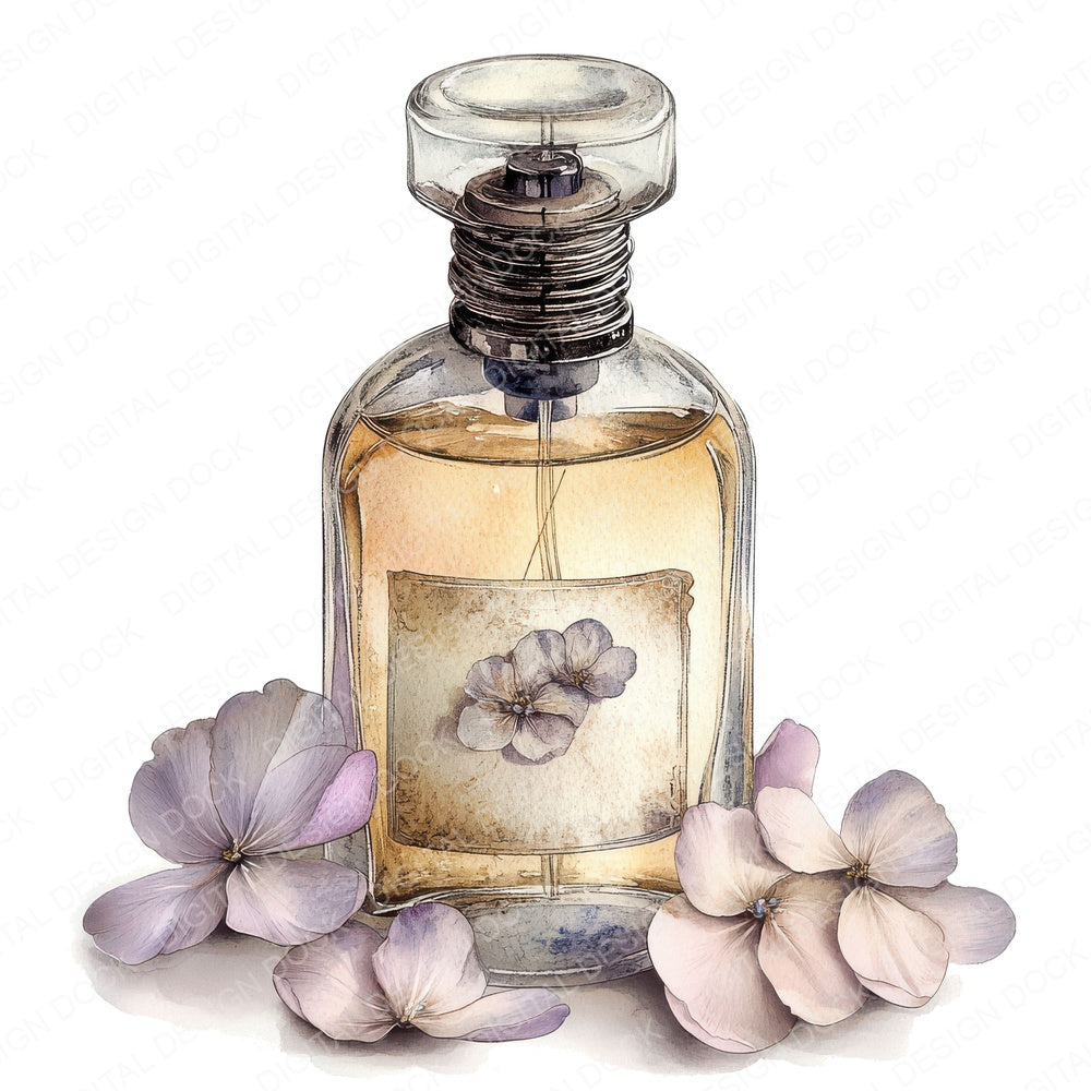 Vintage Perfume Atomiser fussy cut sheet in A4 format showing all 12 designs on one printable page