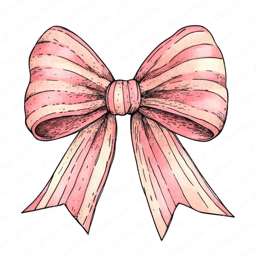 Vintage Pink Bow Clipart Set (DDD006899)