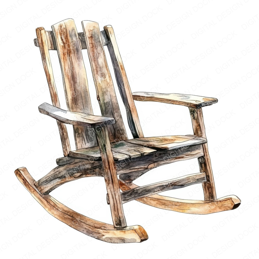 Vintage Rocking Chair fussy cut sheet in A4 format showing all 12 designs on one printable page