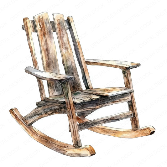 Vintage Rocking Chair fussy cut sheet in A4 format showing all 12 designs on one printable page