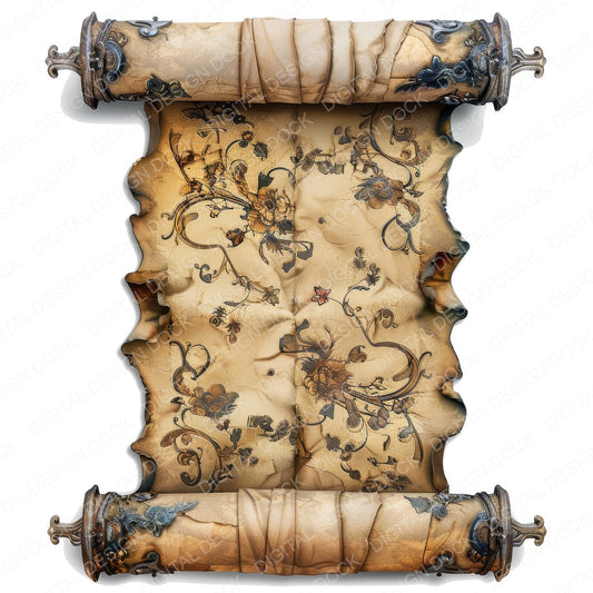 Vintage Scroll Ornate fussy cut sheet in A4 format showing all 12 designs on one printable page