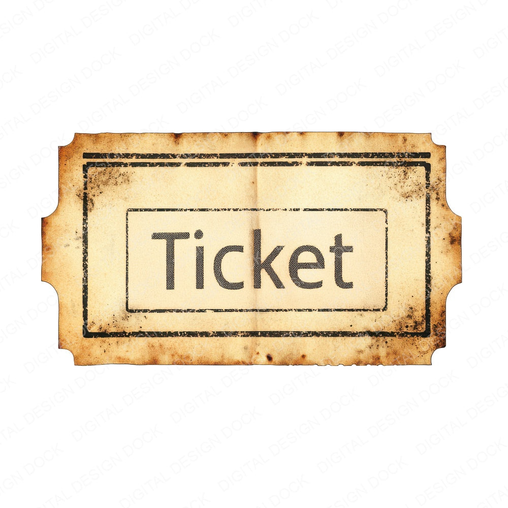 Vintage Ticket fussy cut sheet in A4 format showing all 12 designs on one printable page