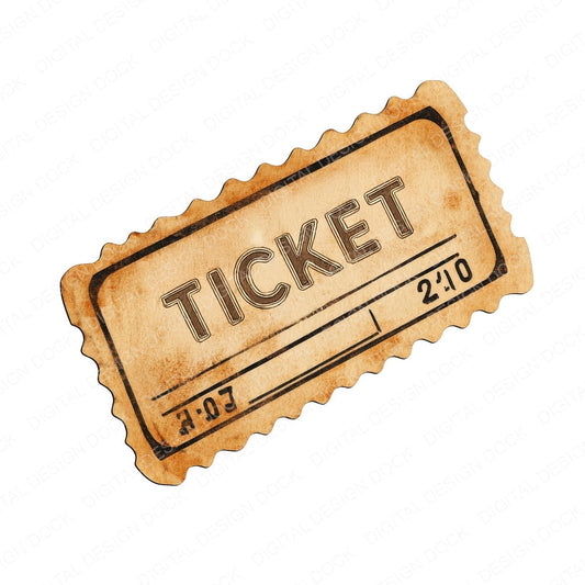 Vintage Ticket fussy cut sheet in US Letter format showing all 12 designs on one printable page