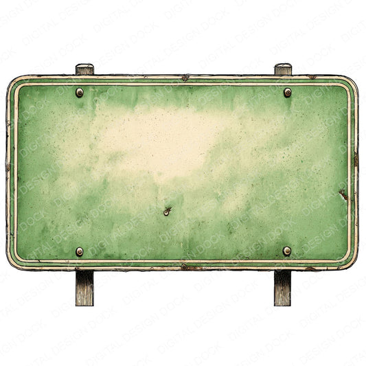 Vintage USA Highway Sign fussy cut sheet in A4 format showing all 12 designs on one printable page
