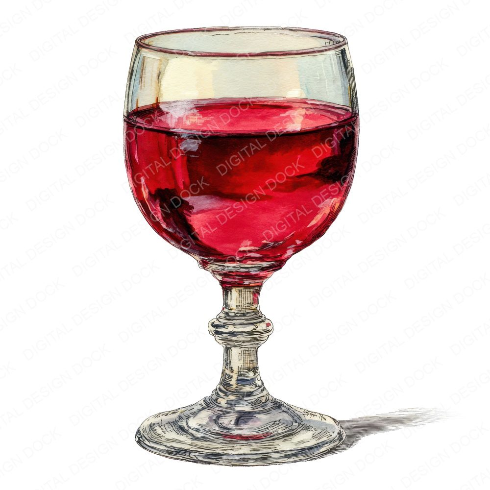 Vintage Wine Glass Clipart Set (DDD006948)