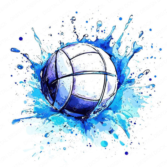Vollyball Watercolour Splash Clipart Set (DDD006958)