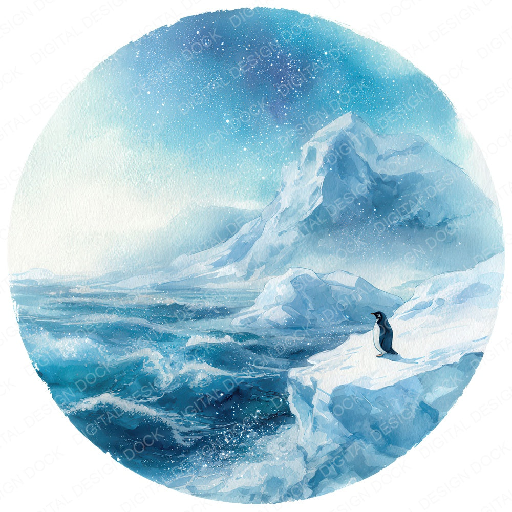 Watercolour Arctic Circle Clipart Set (DDD008534)