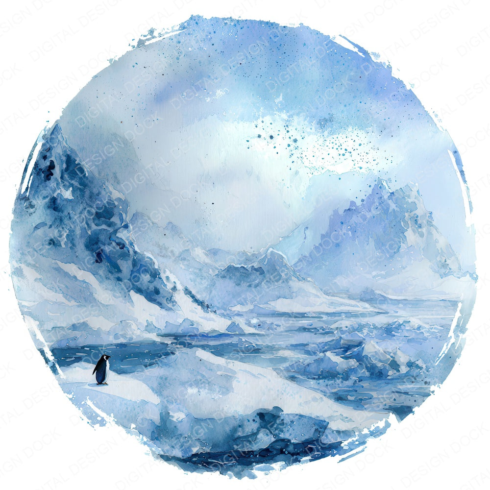 Watercolour Arctic Circle Clipart Set (DDD008534)