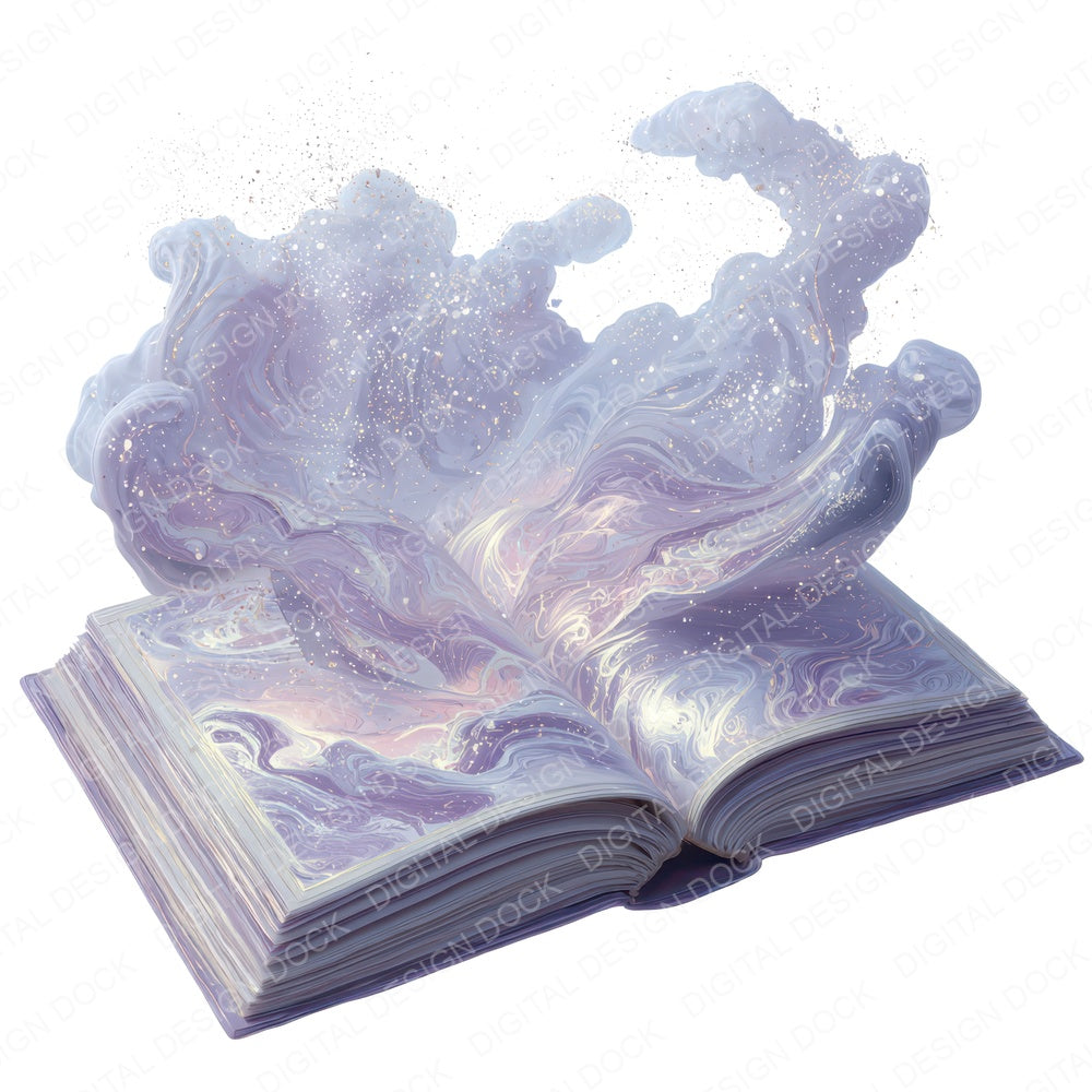 Watercolour Book with Magic Smoke fussy cut sheet in US Letter format showing all 12 designs on one printable page