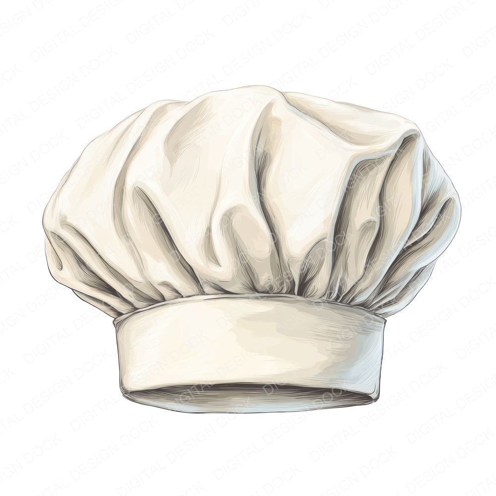 Watercolour Chefs Hat fussy cut sheet in A4 format showing all 12 designs on one printable page