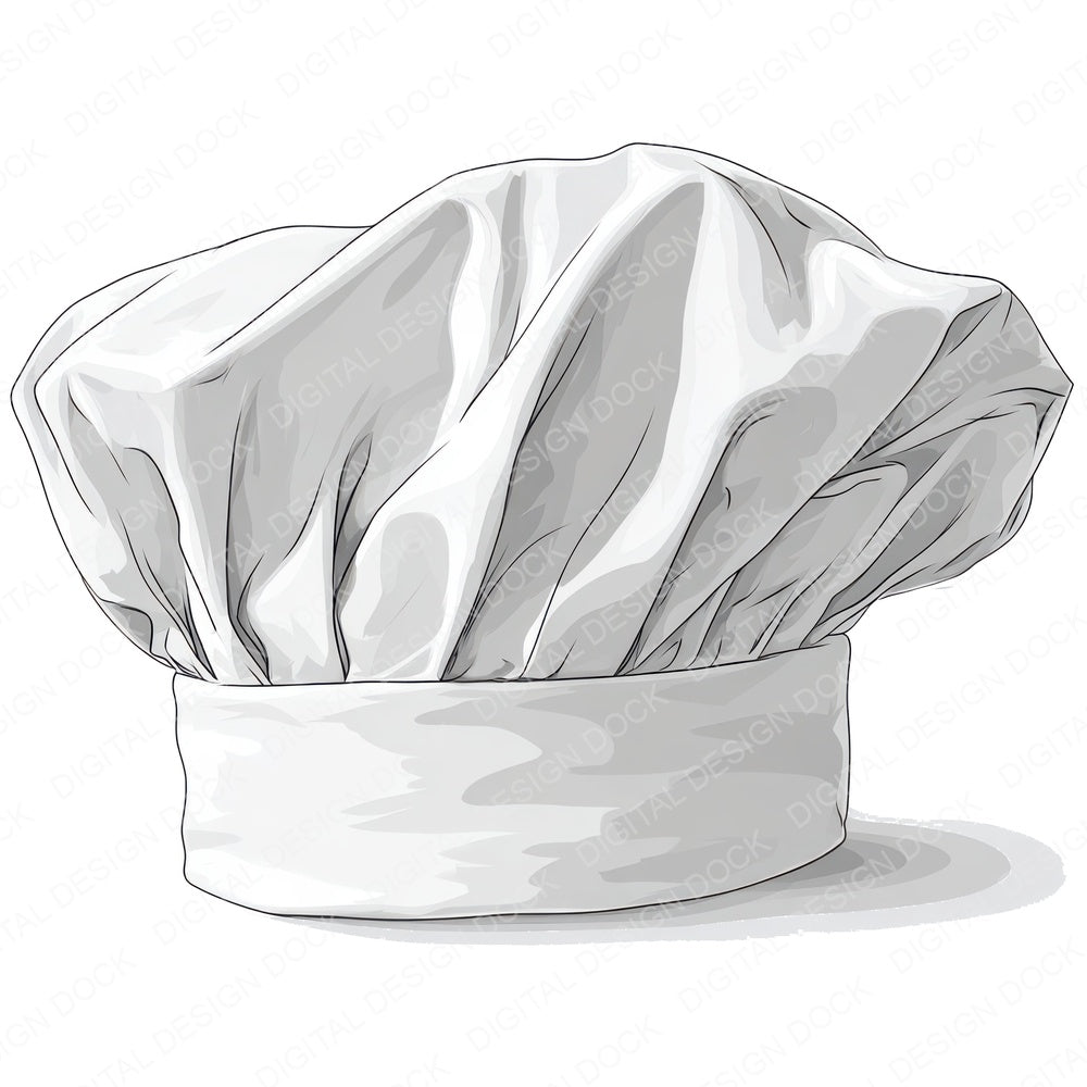 Watercolour Chefs Hat fussy cut sheet in US Letter format showing all 12 designs on one printable page