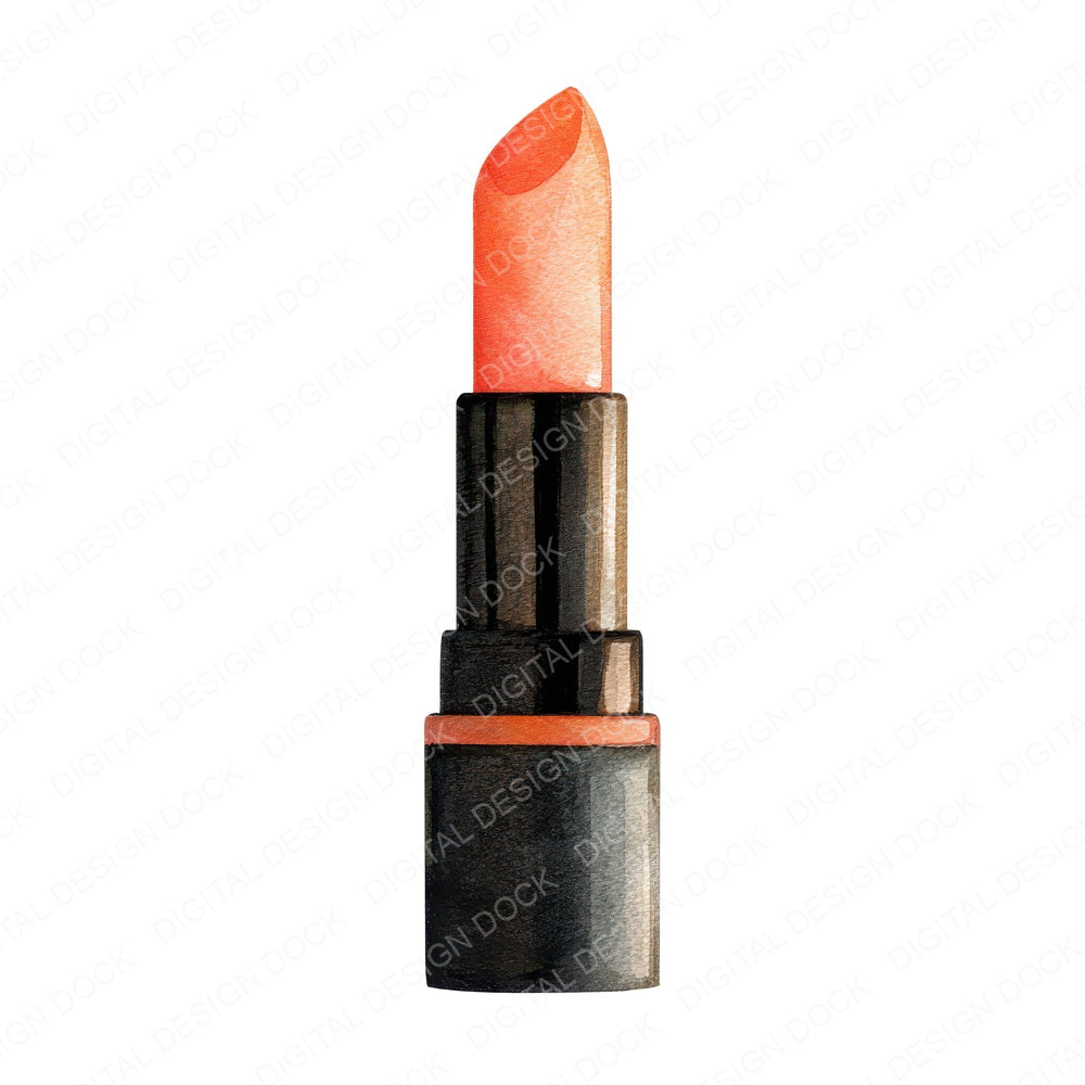 Watercolour Coral Lipstick fussy cut sheet in A4 format showing all 12 designs on one printable page