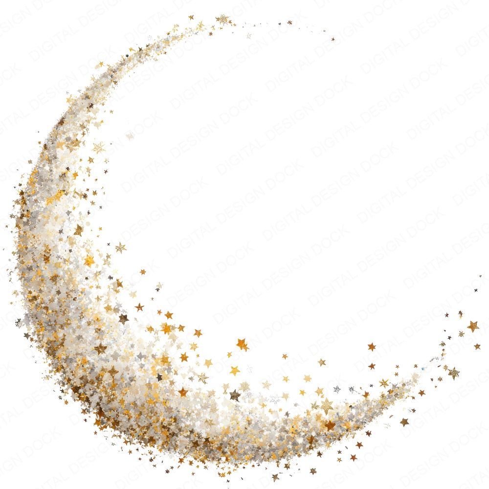 Watercolour Crescent Moon B fussy cut sheet in A4 format showing all 12 designs on one printable page