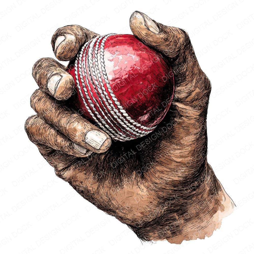 Watercolour Cricket Bowl fussy cut sheet in US Letter format showing all 12 designs on one printable page