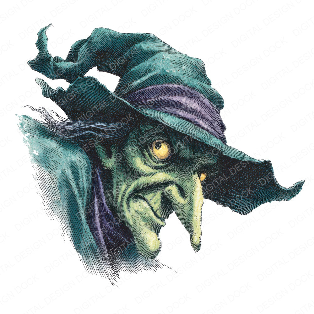 Watercolour Cursed Witch Fussy Cut Sheets (DDD011458)