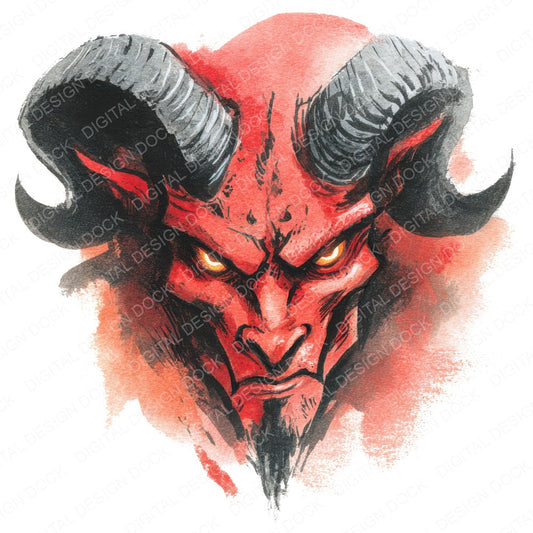 Watercolour Demon Horns fussy cut sheet in A4 format showing all 12 designs on one printable page