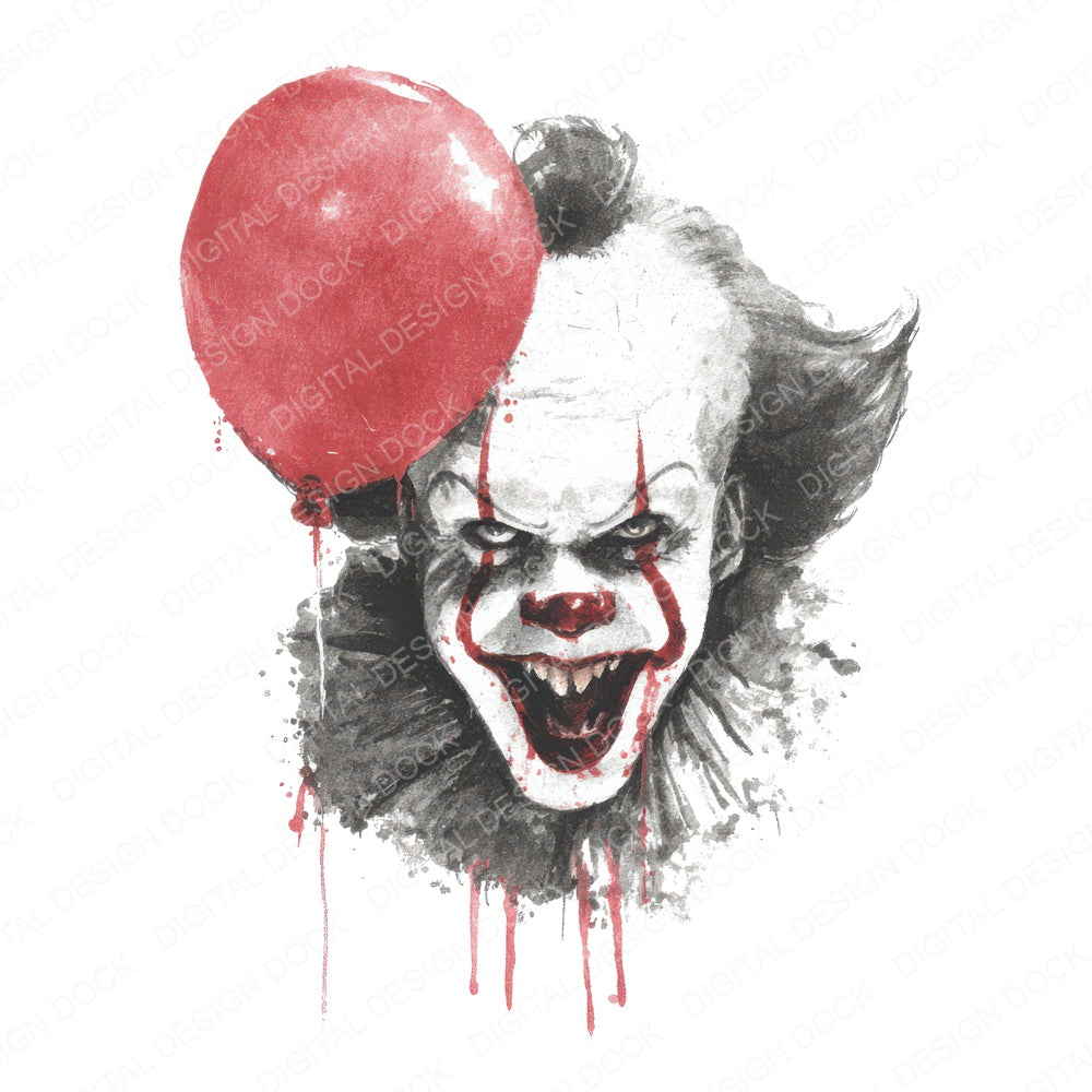 Watercolour Evil Clown Clipart Set (DDD007106)