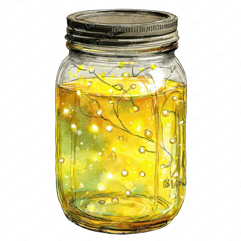Watercolour Fairy Jar fussy cut sheet in US Letter format showing all 12 designs on one printable page