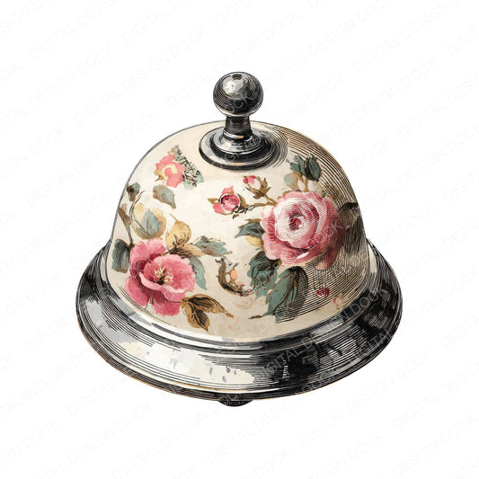Watercolour Floral Bell fussy cut sheet in A4 format showing all 12 designs on one printable page