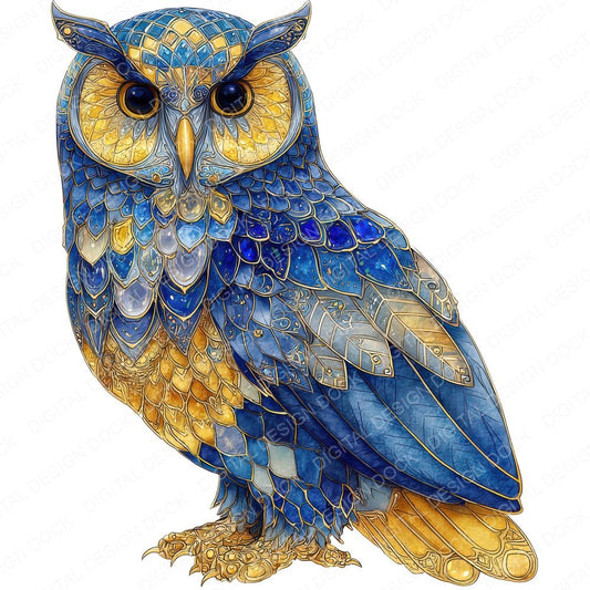 Watercolour Jewelled Owl Clipart Set (DDD007186)